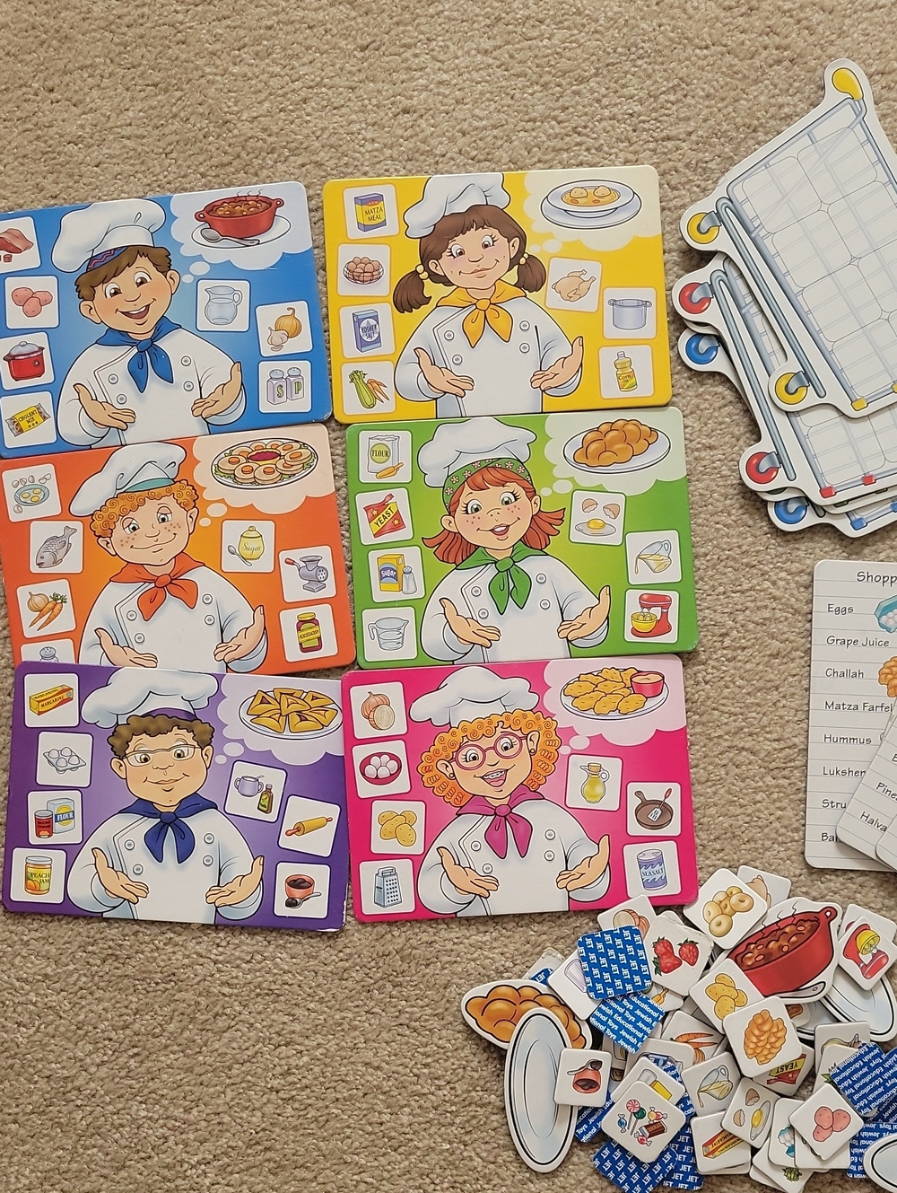 Kids Chef Matching Board Game - Colorful Chef Culinary Game